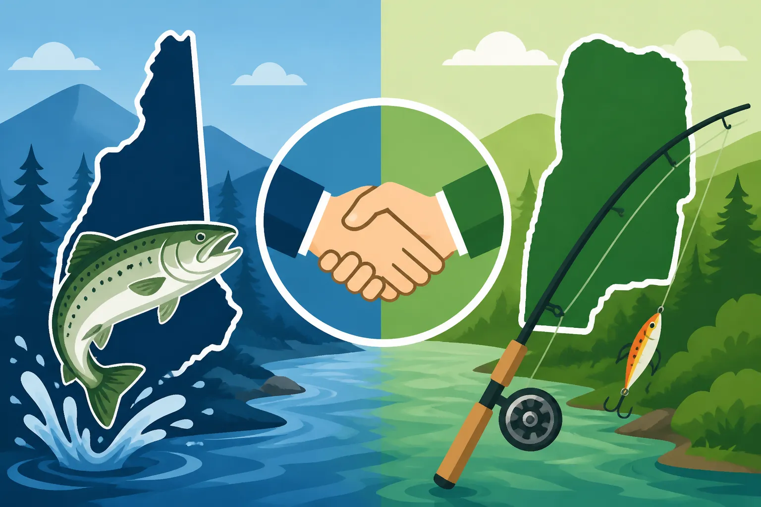 New Hampshire fishing license reciprocity on Connecticut River boundary waters