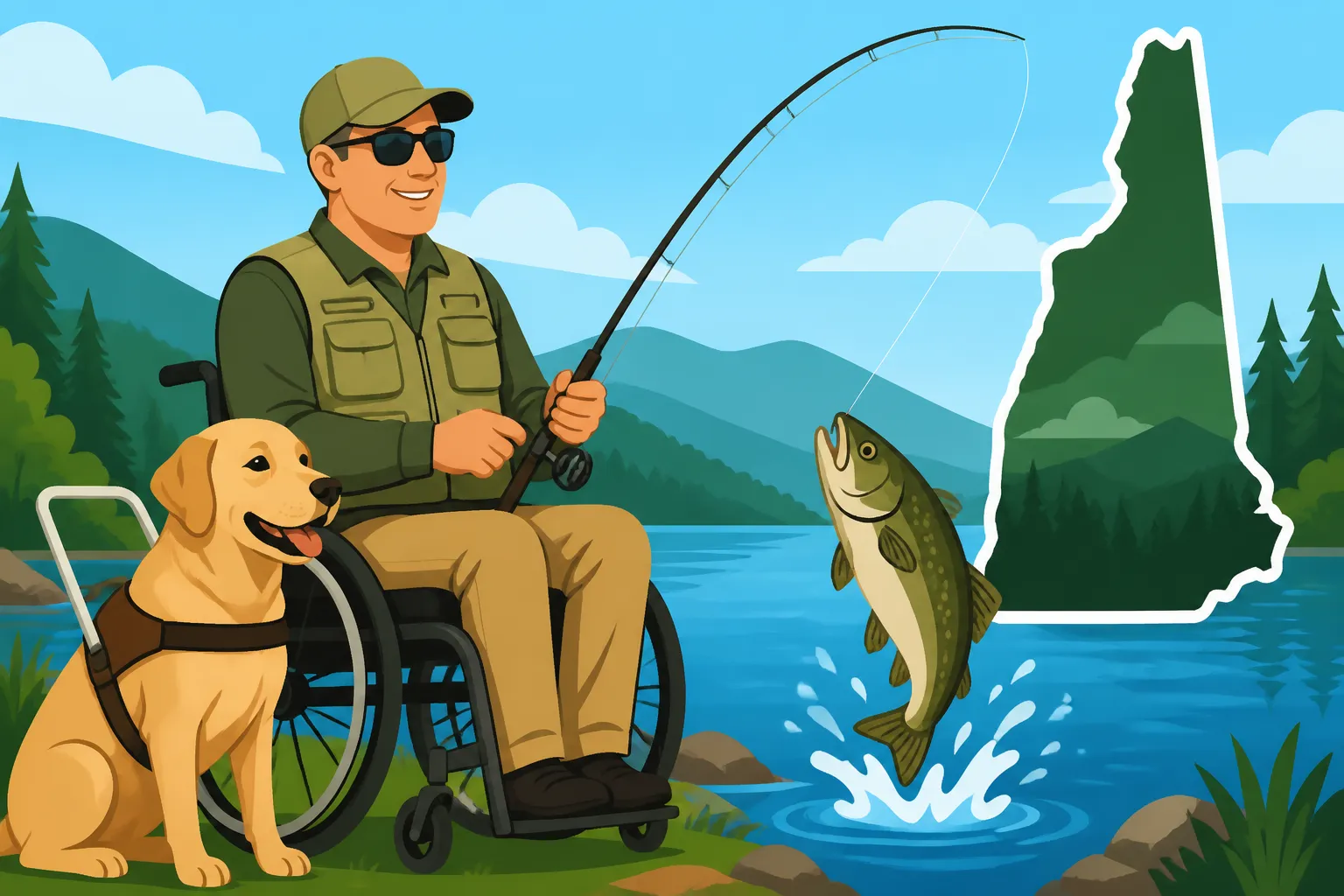 New Hampshire fishing license for blind or disabled anglers
