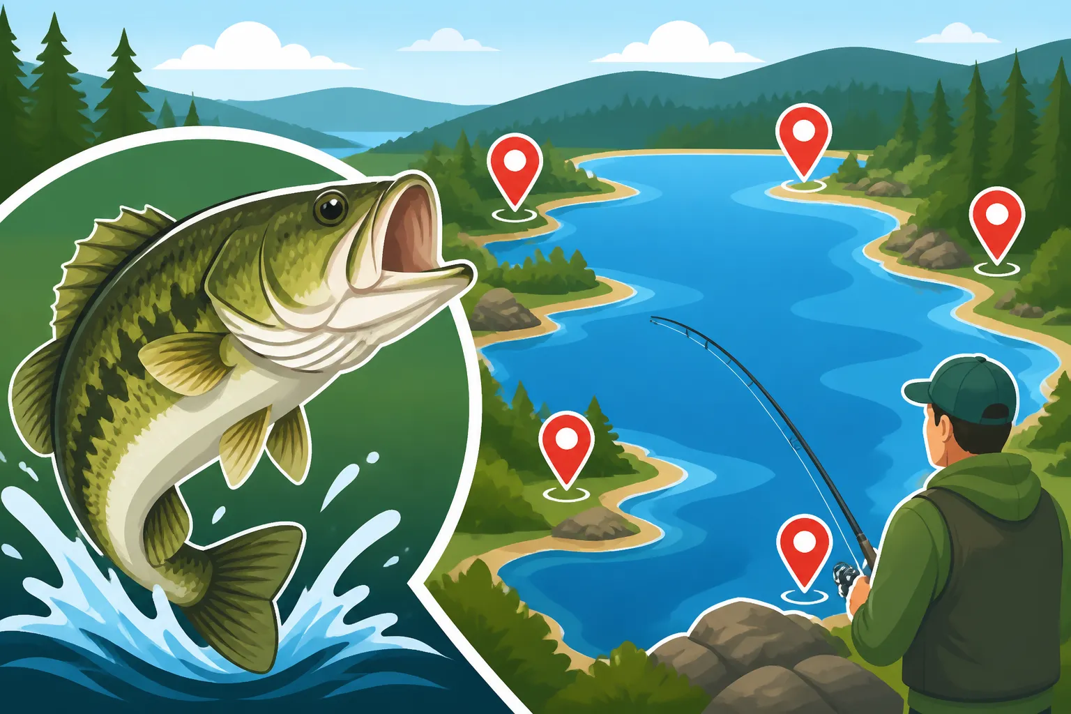 Lake Wentworth bass fishing spots