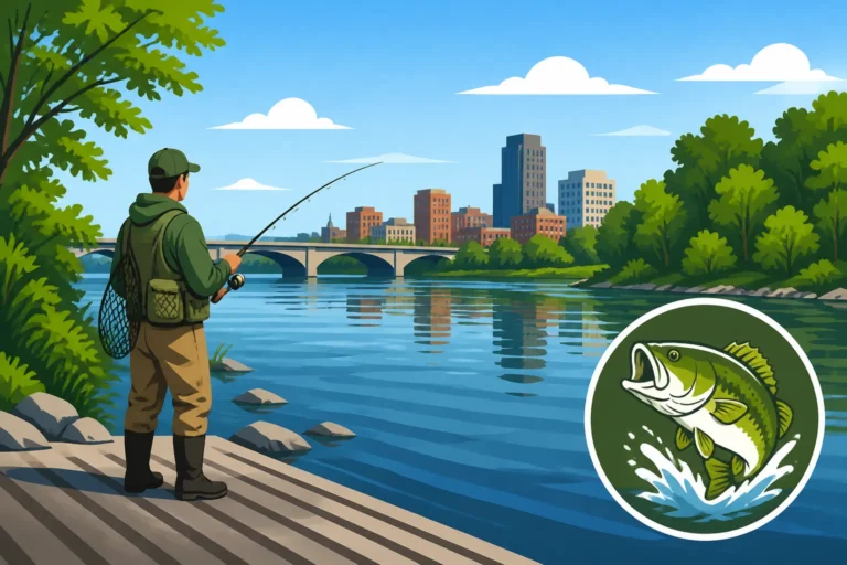 Merrimack River fishing access near Manchester