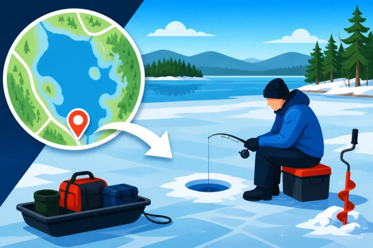 Best ice fishing access on Winnisquam Lake
