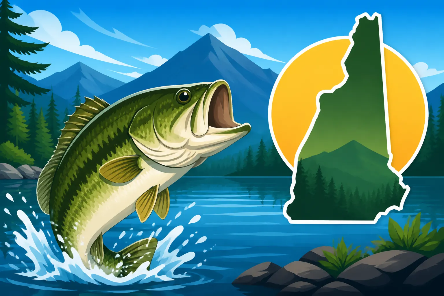Best trophy bass lakes in New Hampshire
