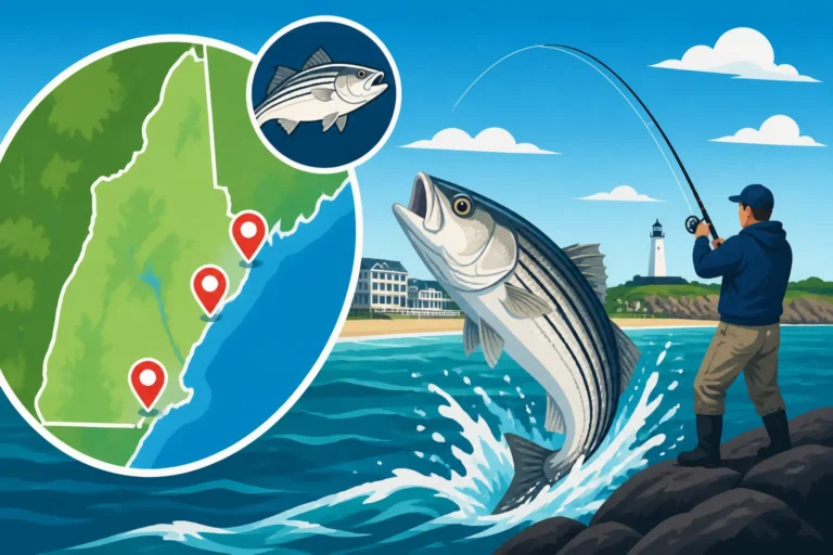 Best fishing spots near Hampton Beach for striper