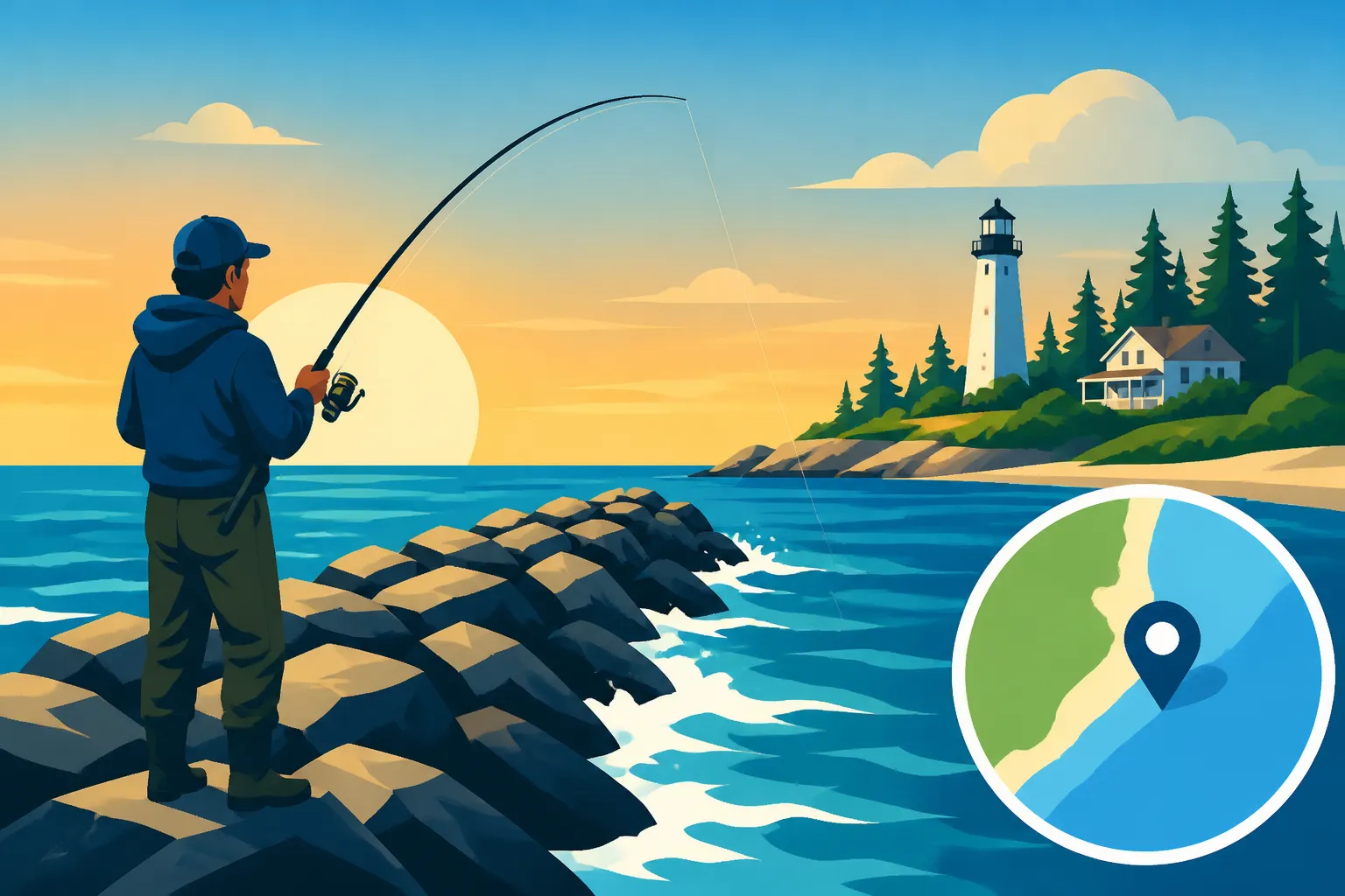 Best jetty fishing spots near Rye New Hampshire