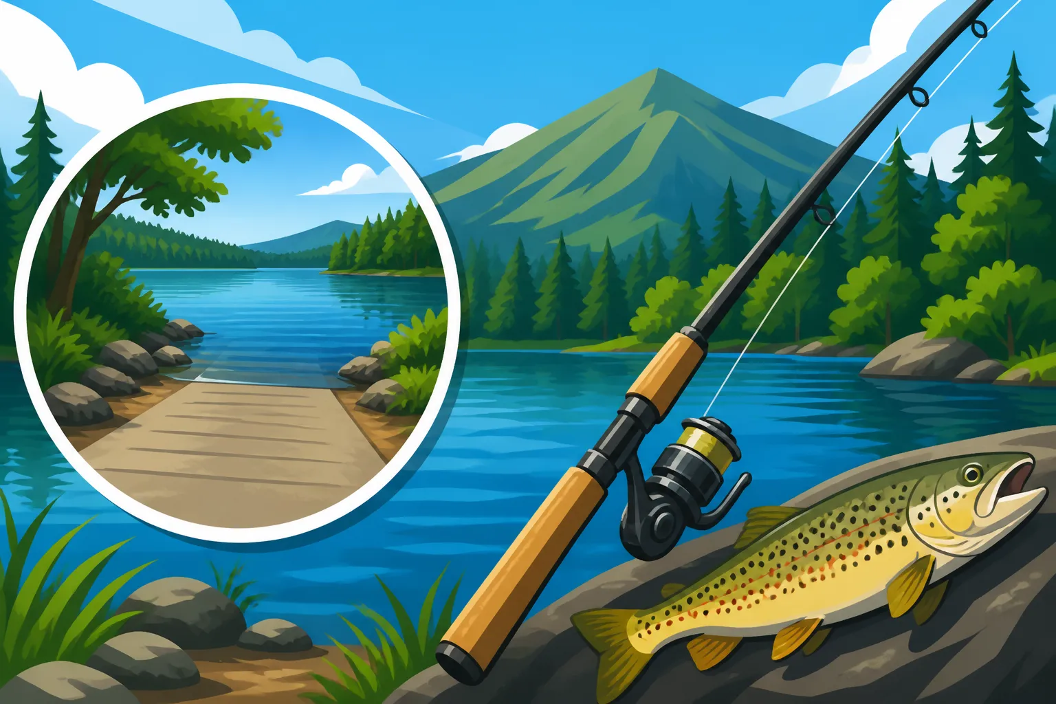 Best fishing access in Pillsbury State Park