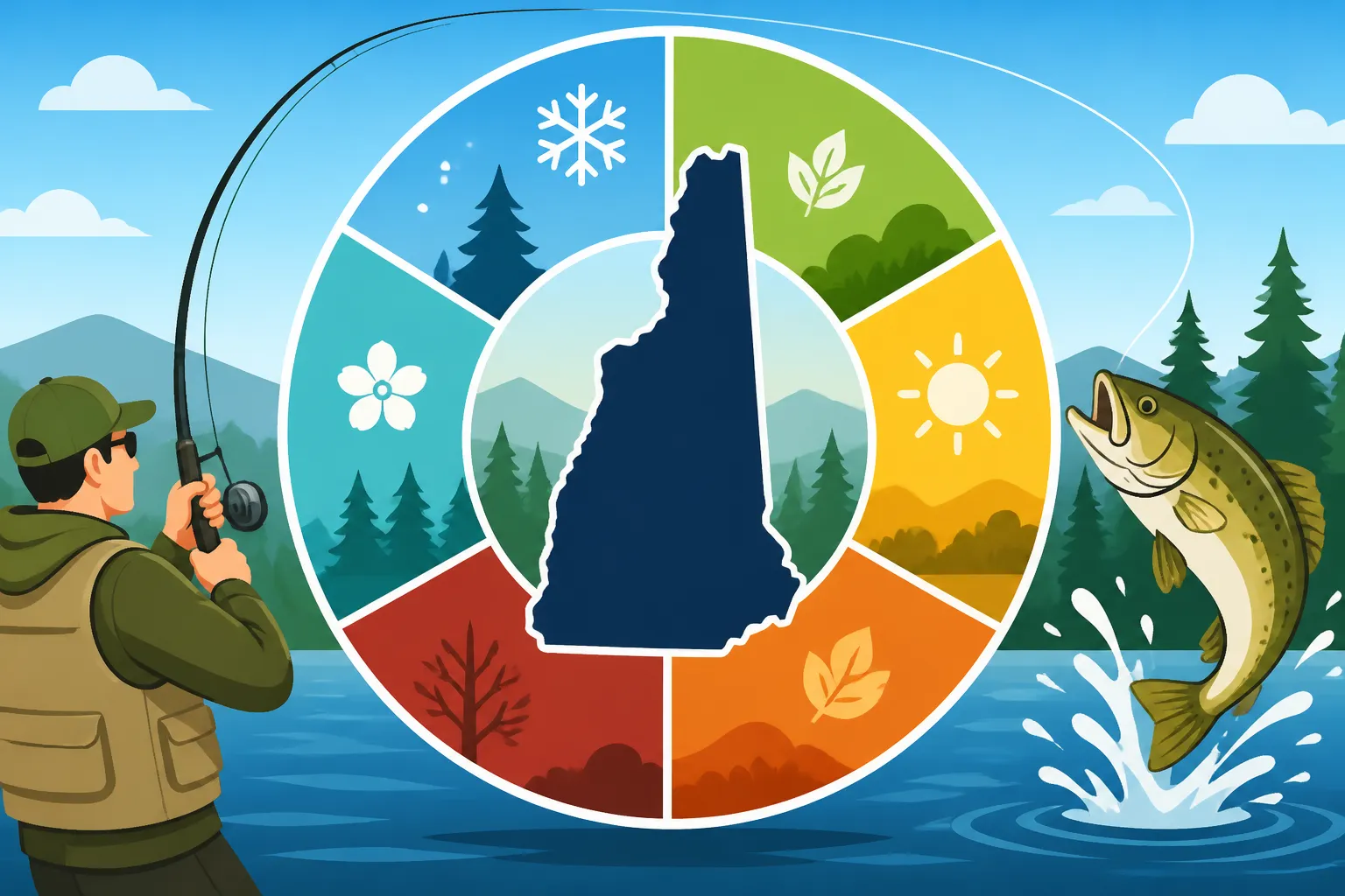 New Hampshire Fishing Seasons by Month