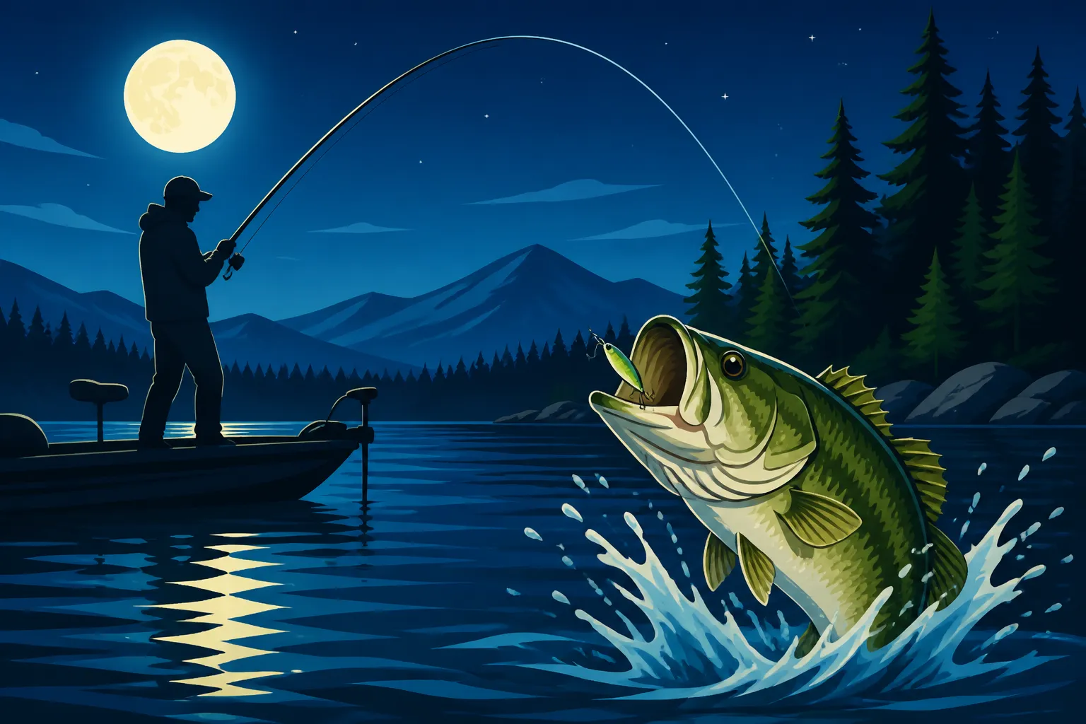 Night Fishing for Bass in New Hampshire