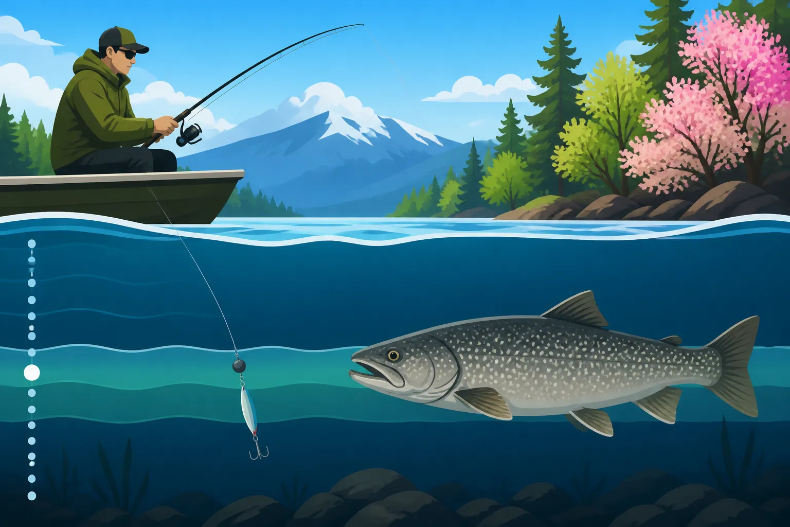 Best trolling depth for lake trout in spring