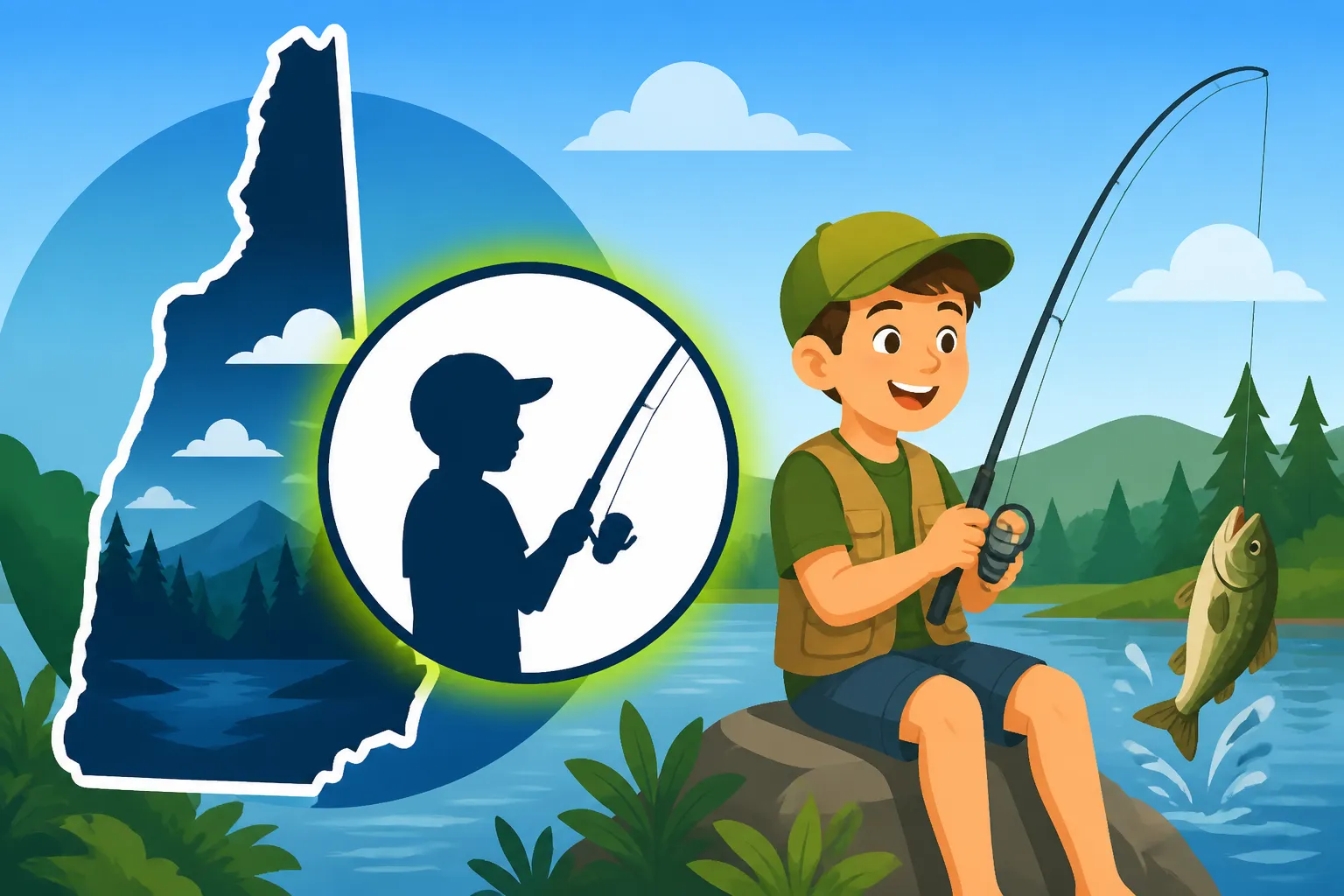 What age can you fish without a license in New Hampshire