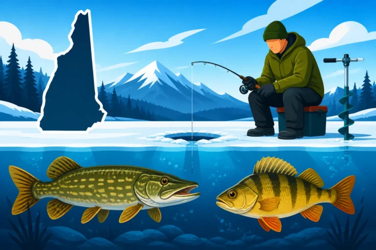 New Hampshire ice fishing season for pickerel and perch