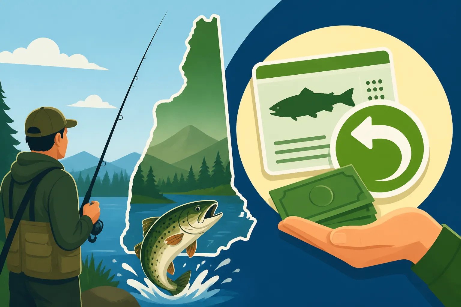 New Hampshire fishing license refund policy