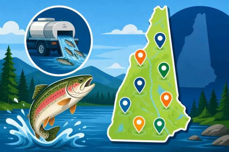 New Hampshire trout stocking report map