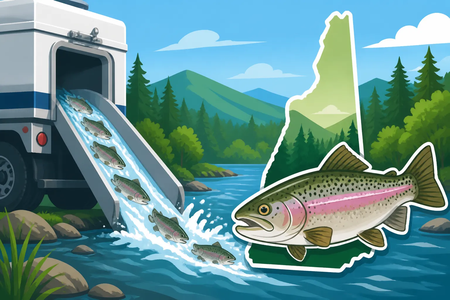 How many trout New Hampshire stocks each year