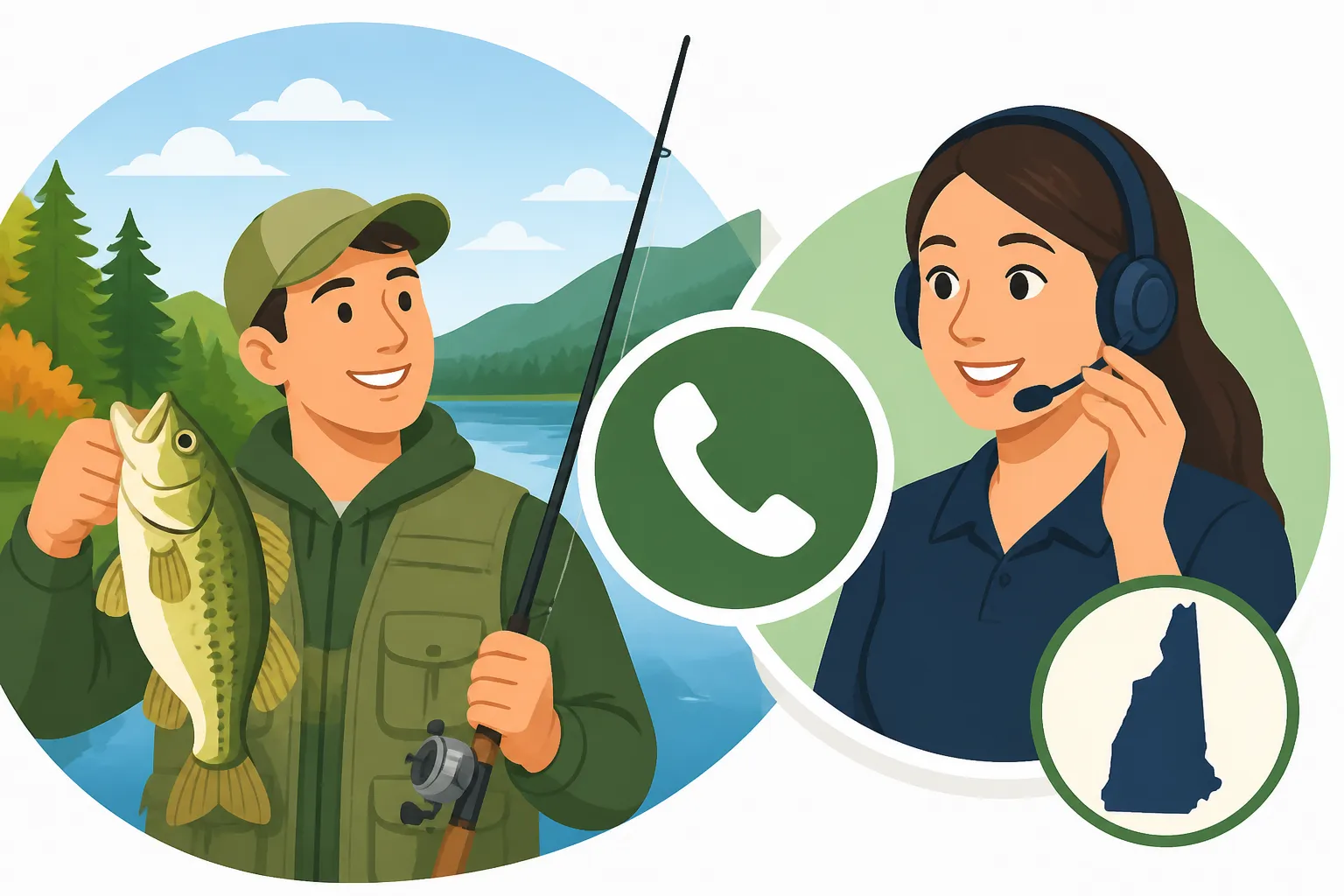 New Hampshire fishing license customer service phone number