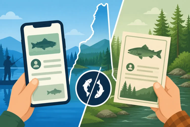 Digital vs paper fishing license in New Hampshire