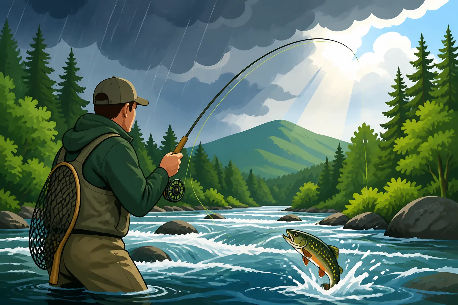 Fishing after a heavy rain on New Hampshire rivers