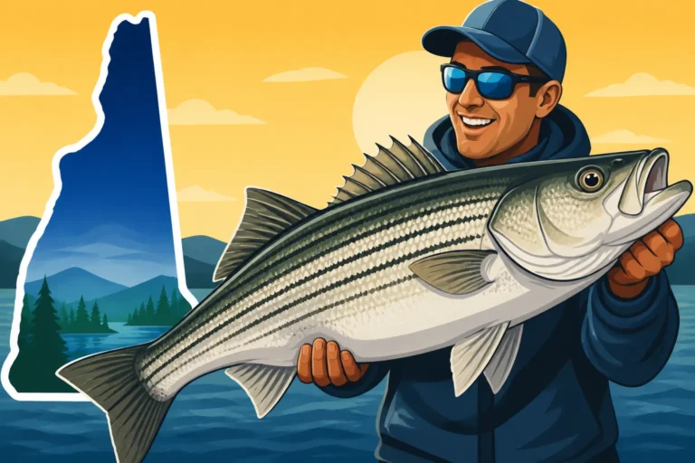 New Hampshire state record striped bass weight