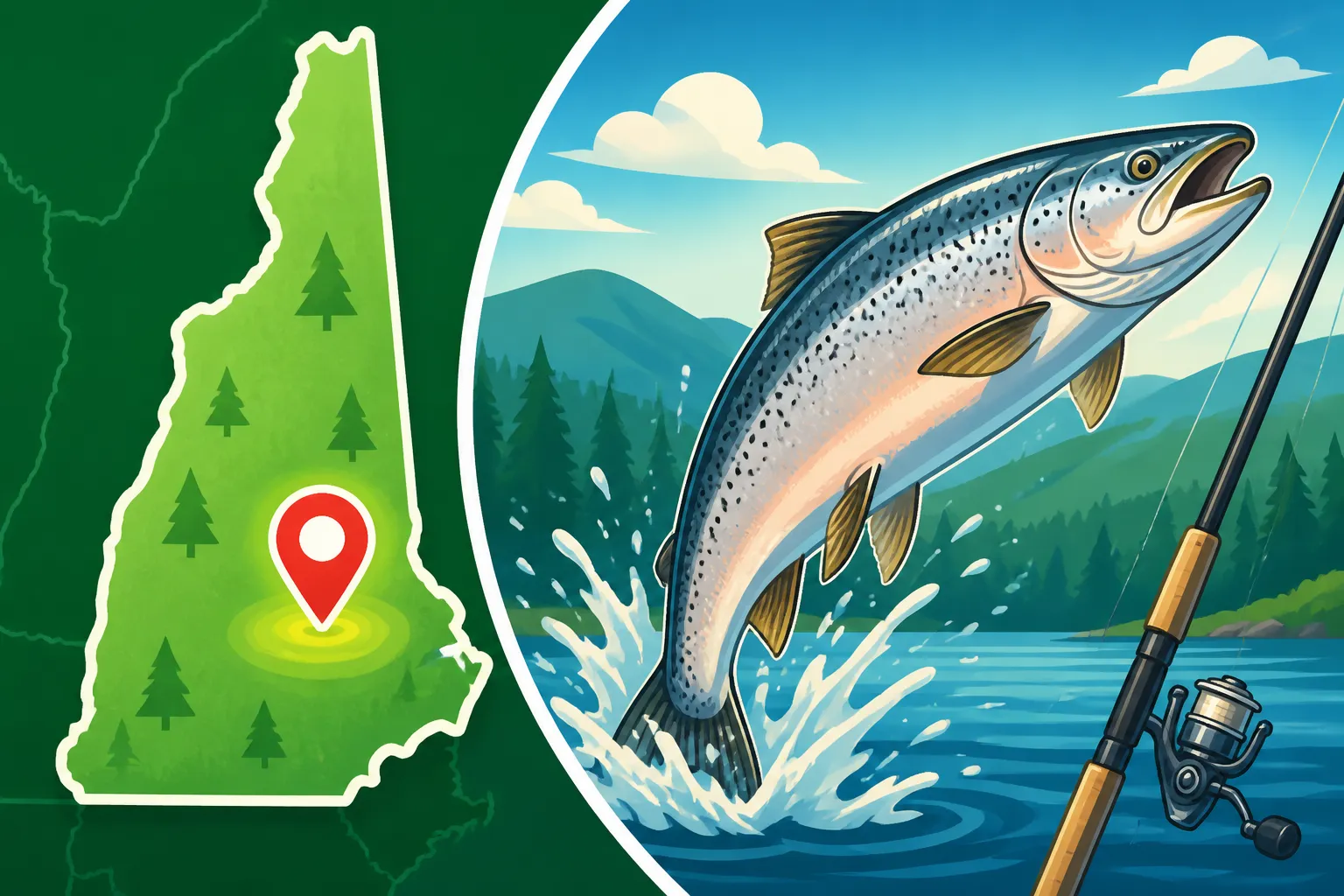Where the New Hampshire landlocked salmon record was caught