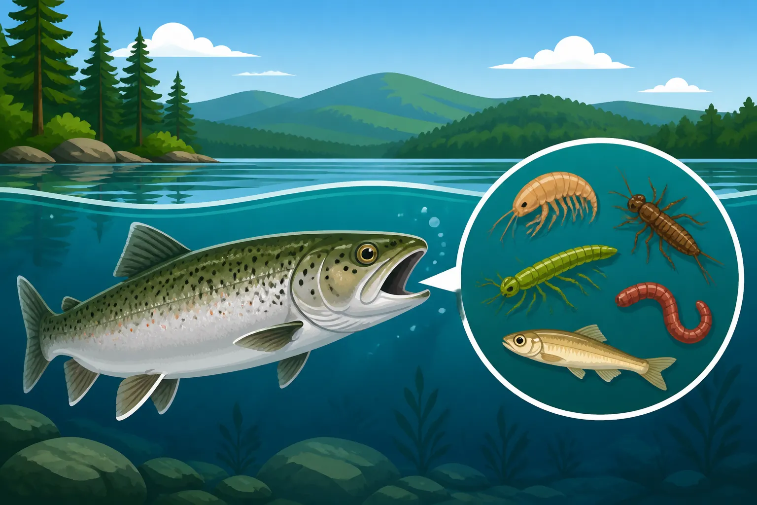 What landlocked salmon eat in New Hampshire lakes