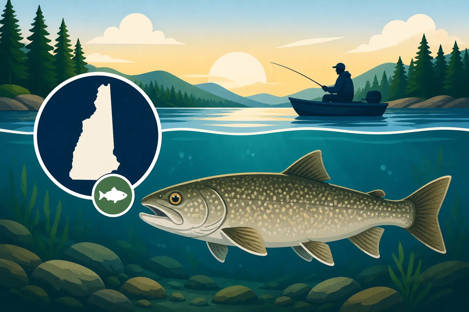 How long lake trout live in New Hampshire