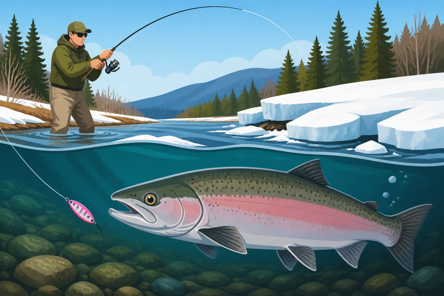 How to fish for salmon right after ice-out