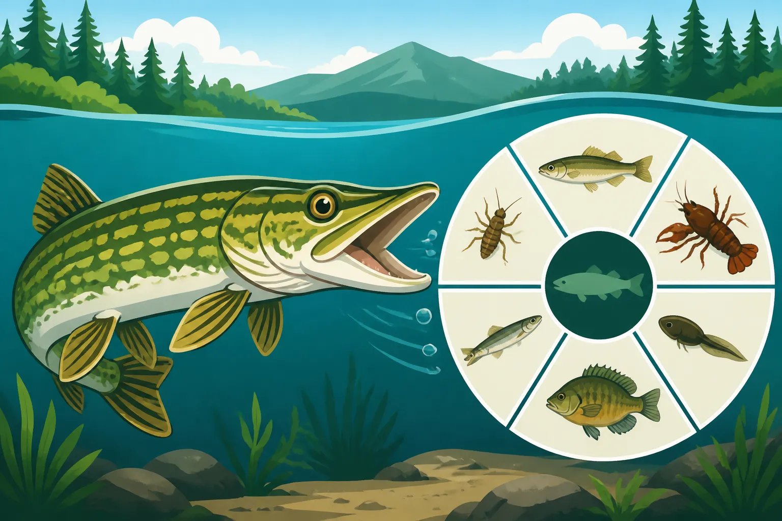 What chain pickerel eat in New Hampshire ponds