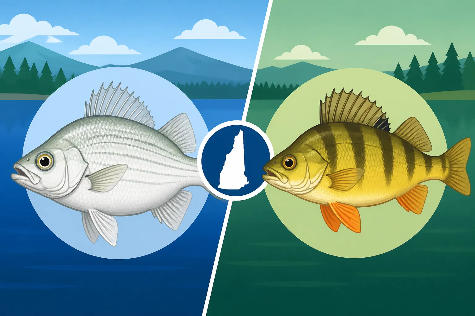 What white perch look like compared to yellow perch
