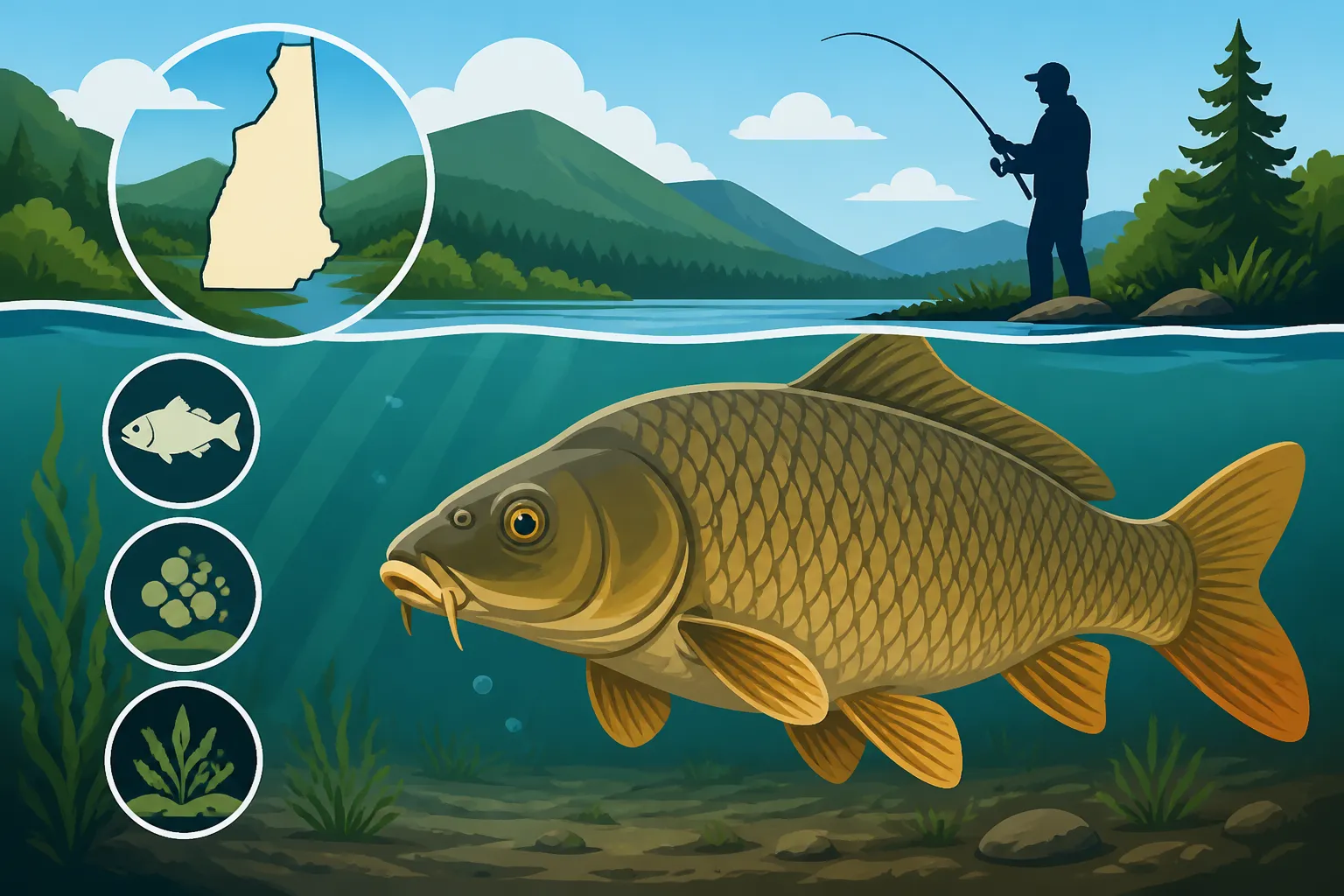 Common carp size and habits in New Hampshire lakes