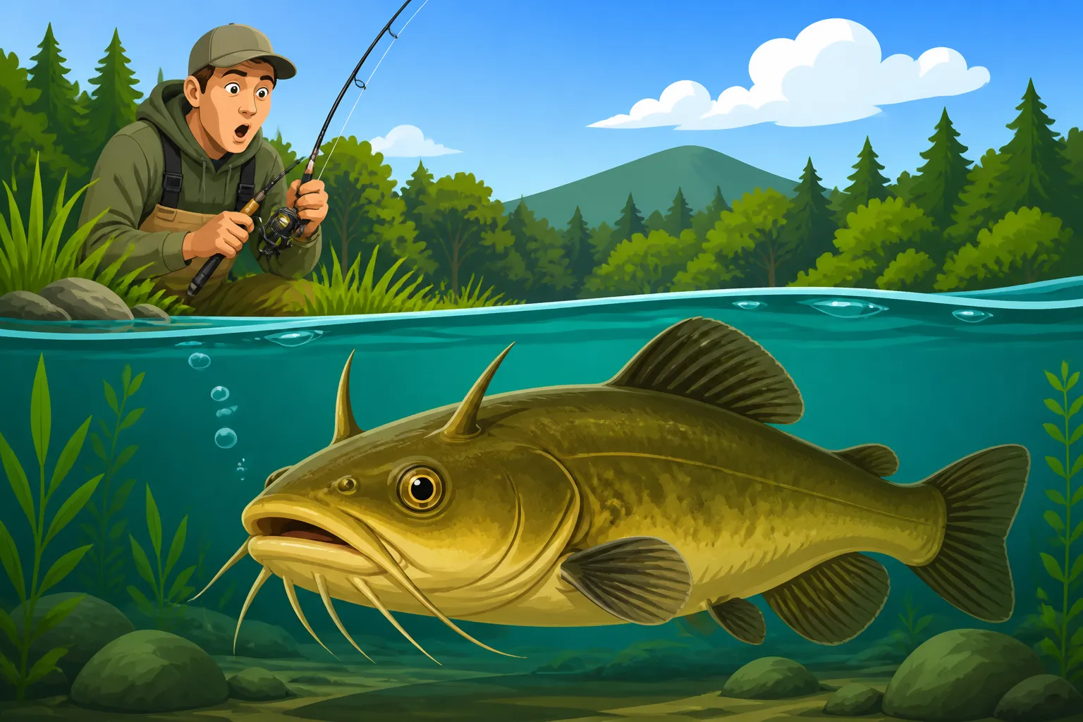 How big horned pout get in New Hampshire ponds