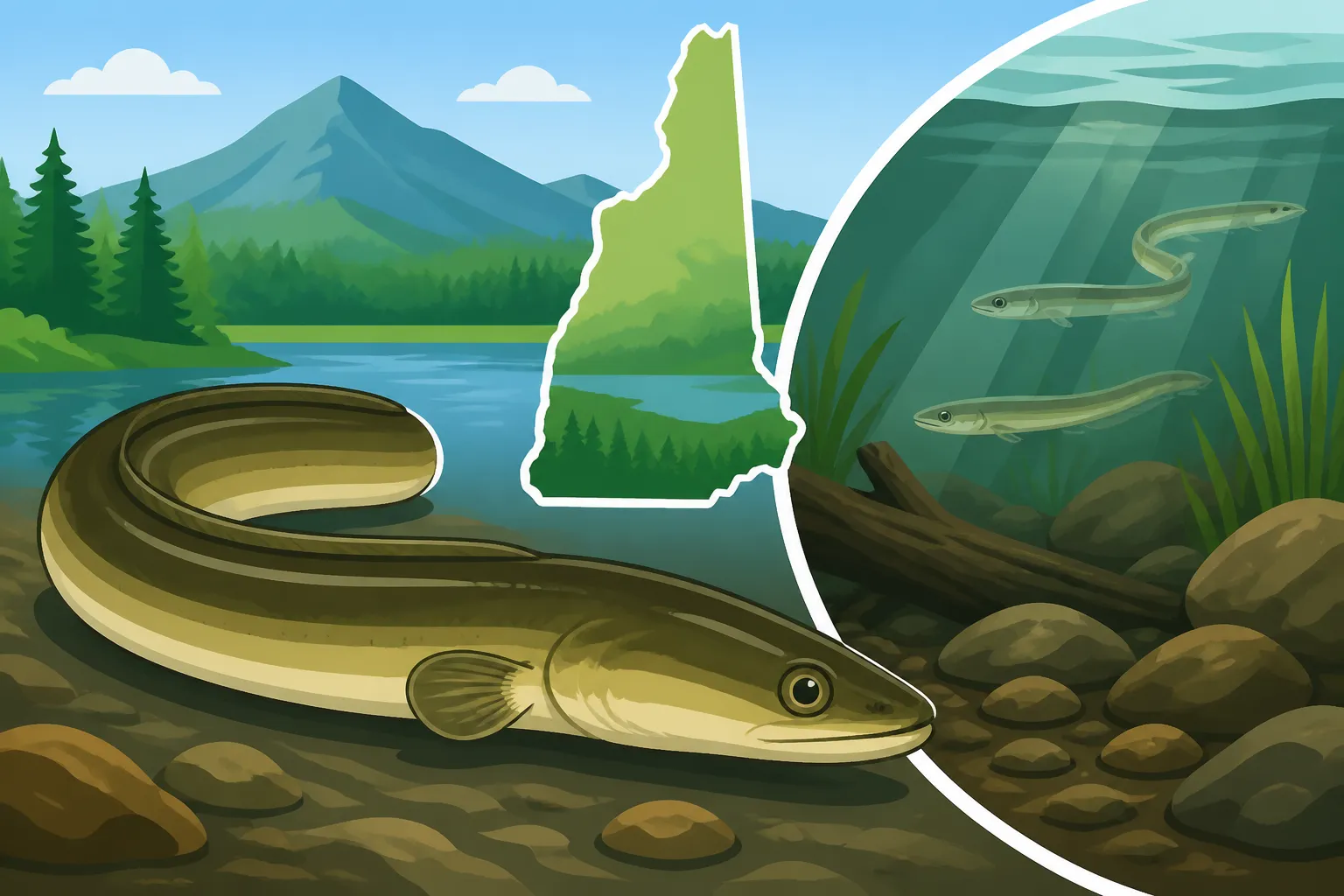 What American eel look like and where they live