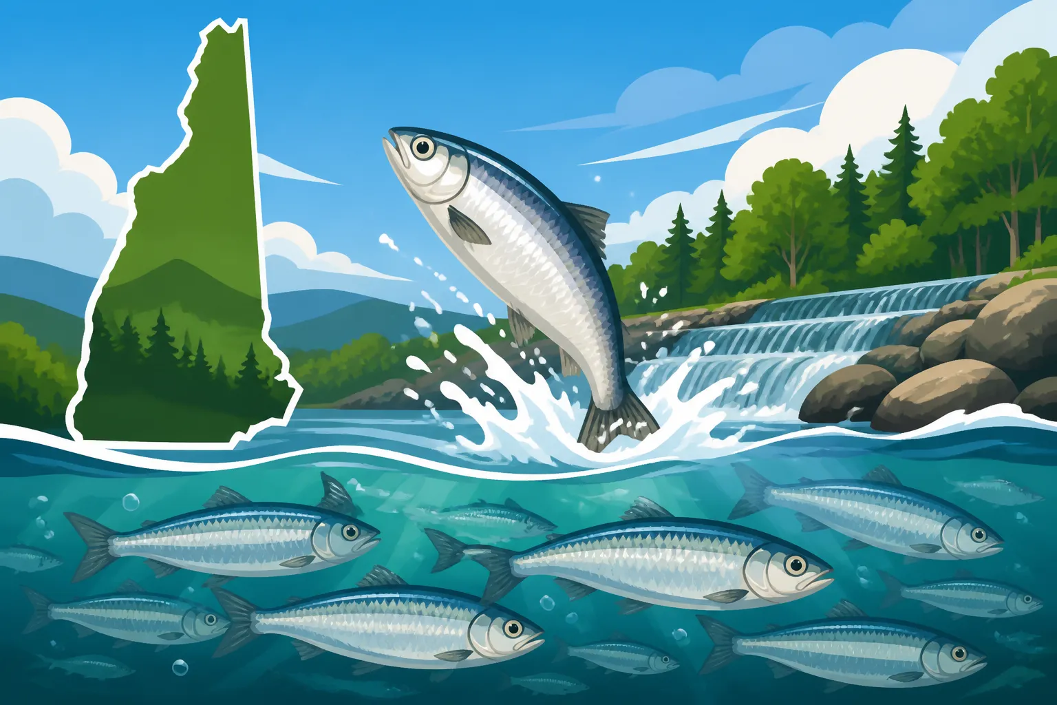 Where to see herring runs in New Hampshire