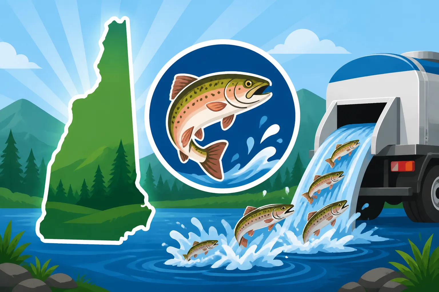Total pounds of trout stocked into New Hampshire waters annually