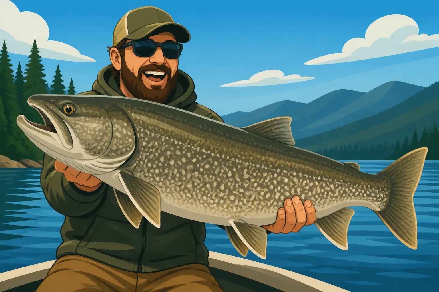 The largest lake trout ever caught in New Hampshire