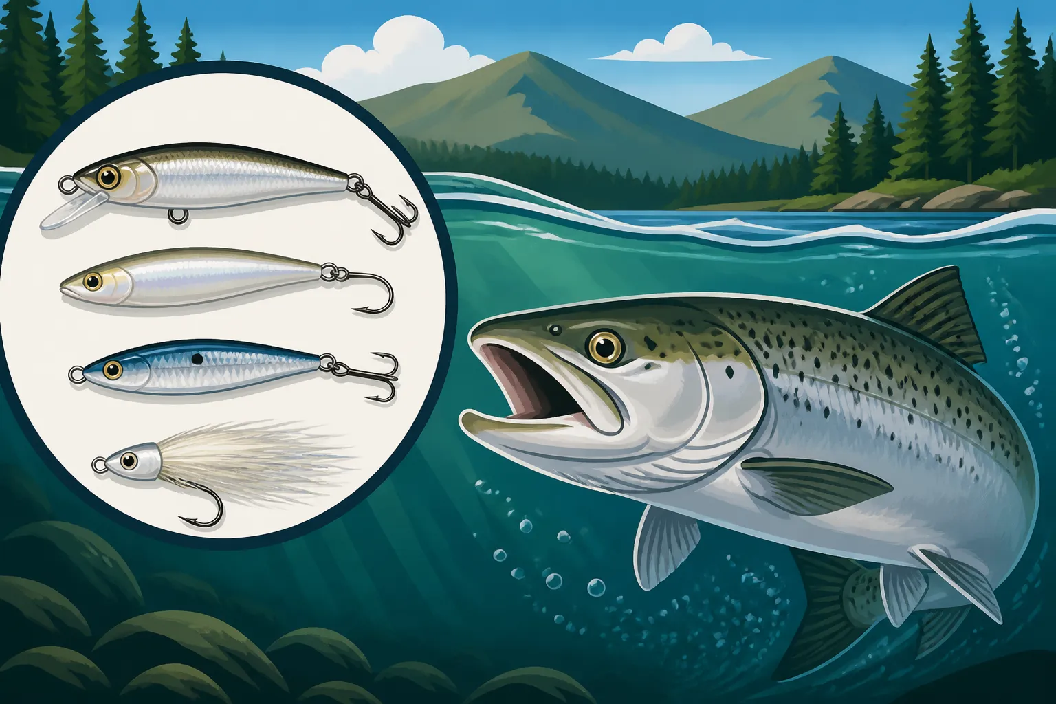 What lures imitate the smelt landlocked salmon eat