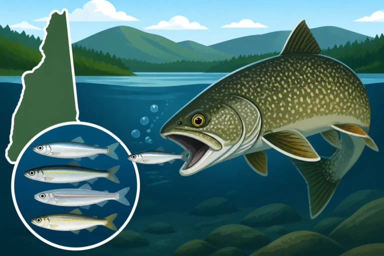 What baitfish New Hampshire lake trout key on