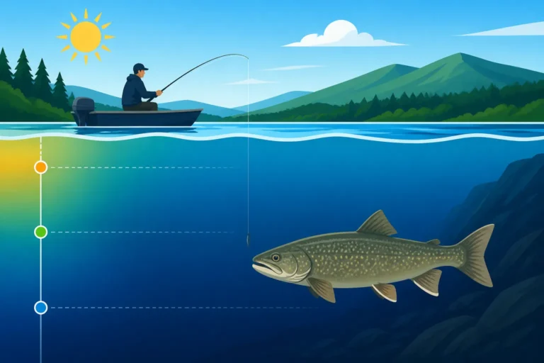 How deep lake trout go in summer