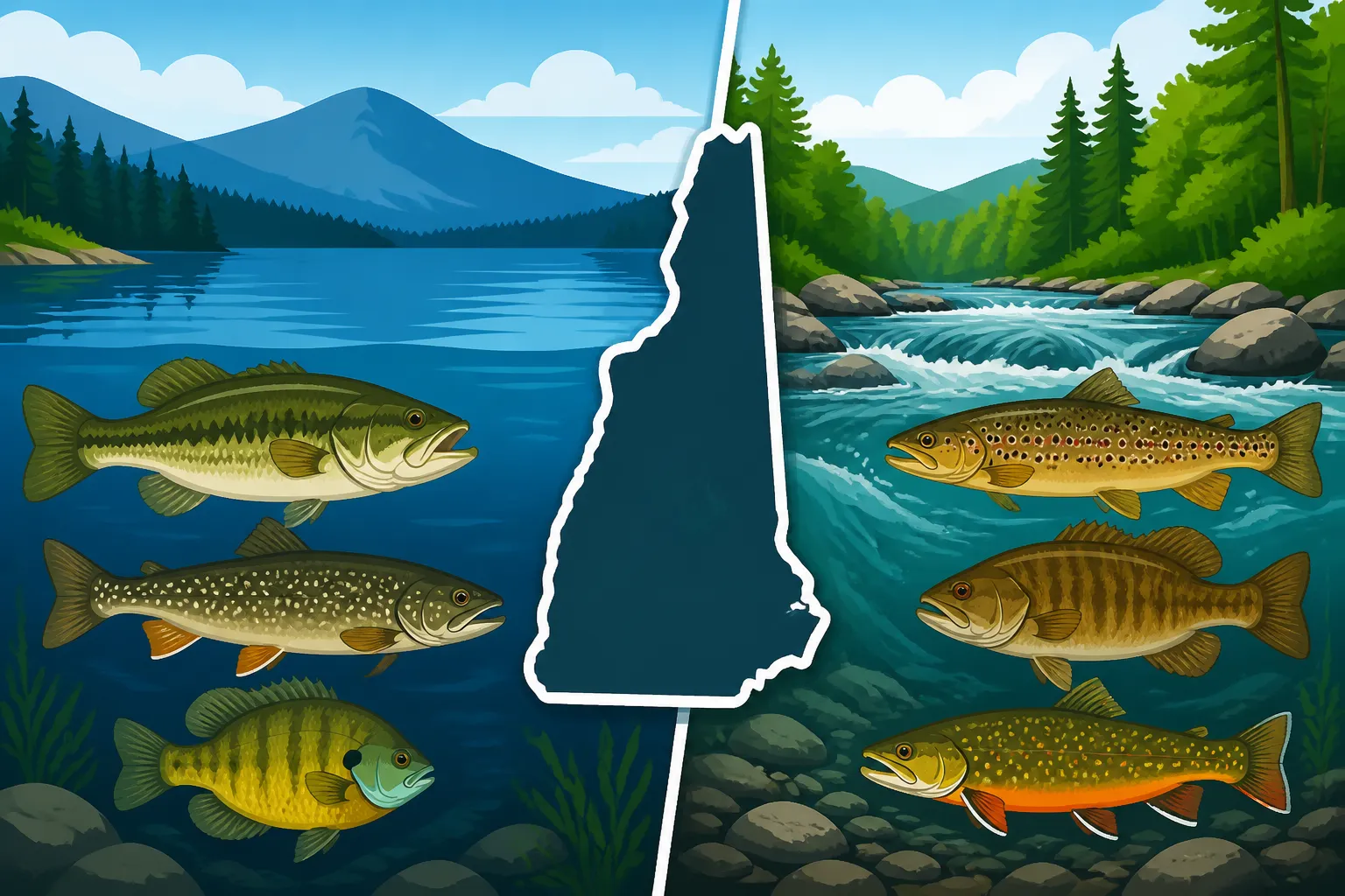 Differences between New Hampshire's lake and river fish populations