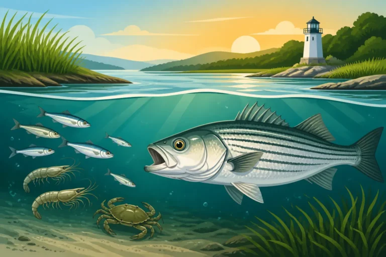 What striped bass eat when they enter Great Bay