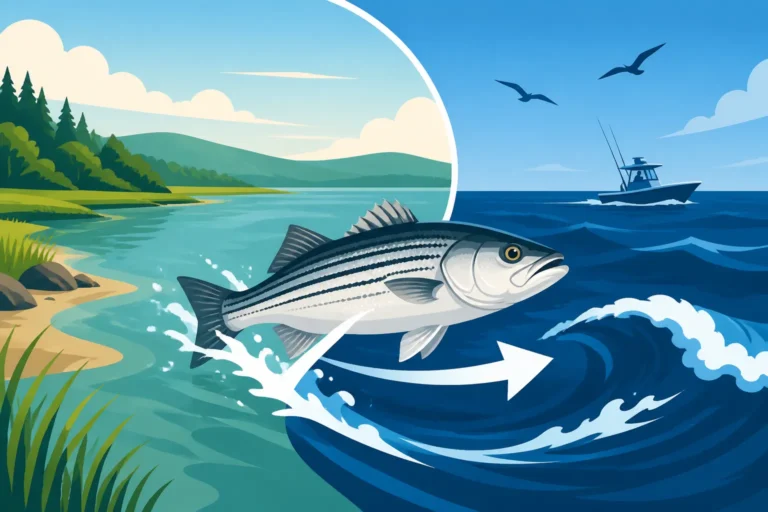 When striped bass leave Great Bay for the ocean