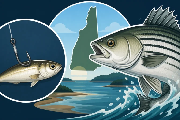 How to rig live bait for Great Bay striped bass