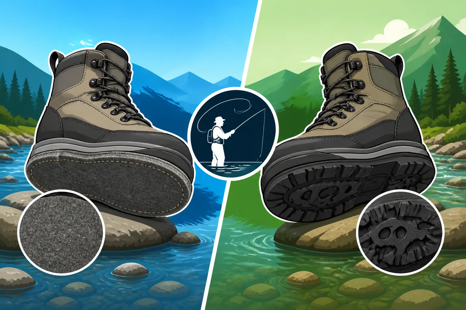Best wading boots with felt vs rubber soles