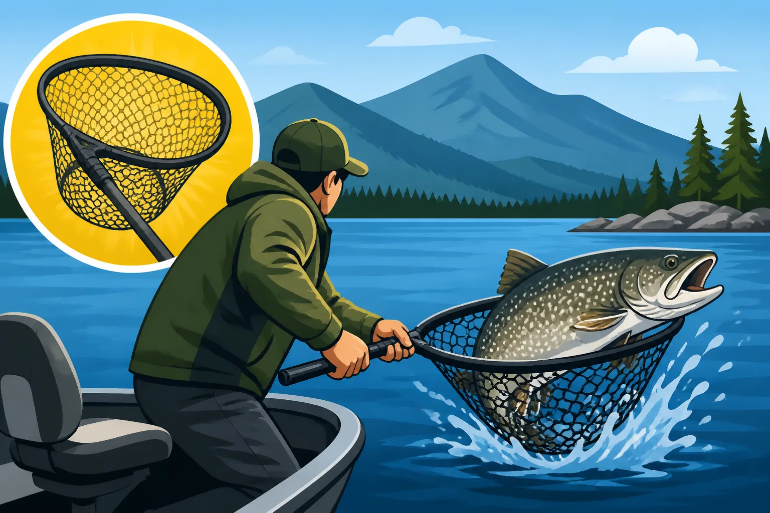 Best net for landing a big lake trout from a boat