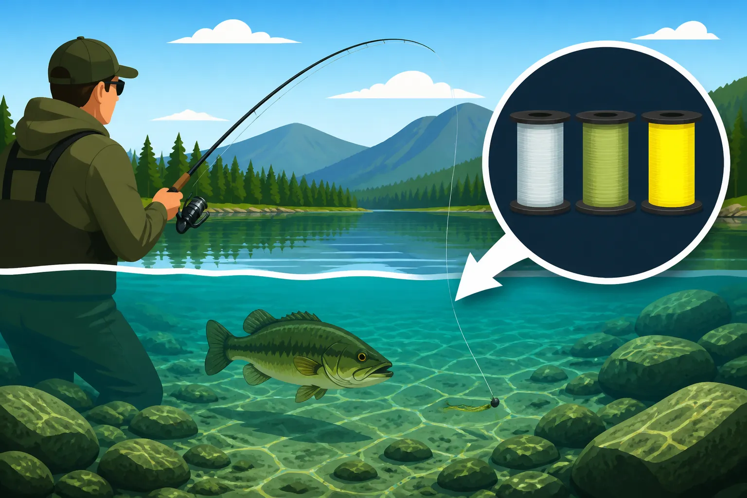 Best line color for clear lake water