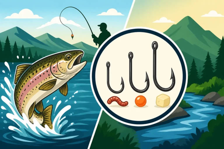 Best hook size for stocked trout bait fishing
