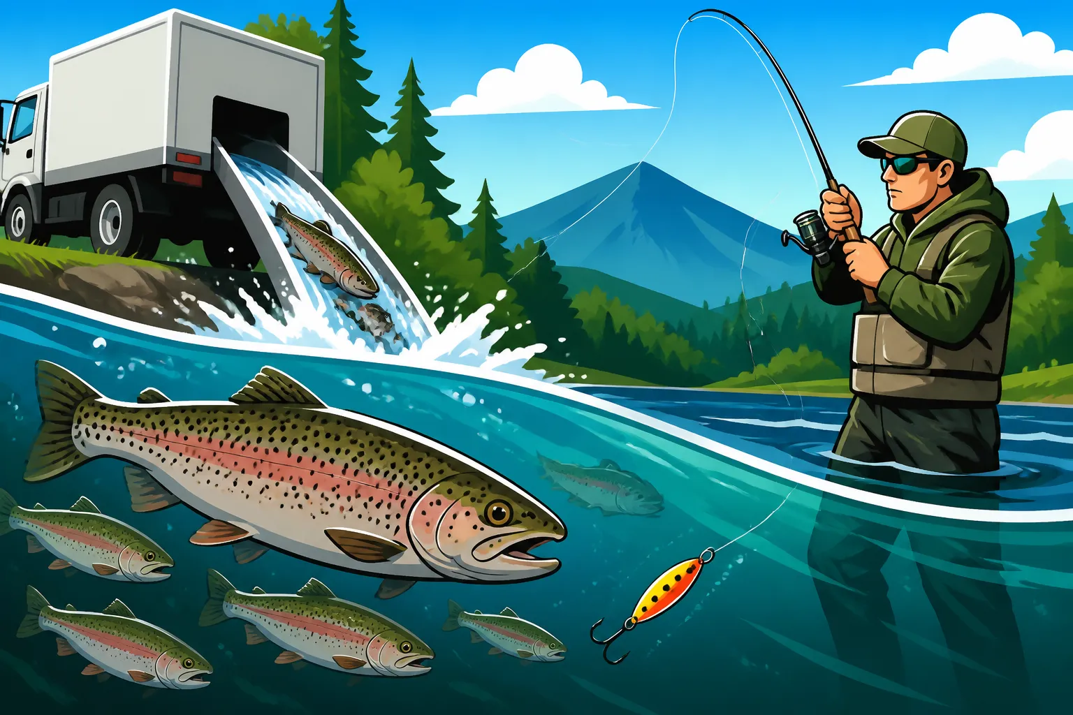 How to catch trout right after stocking in New Hampshire