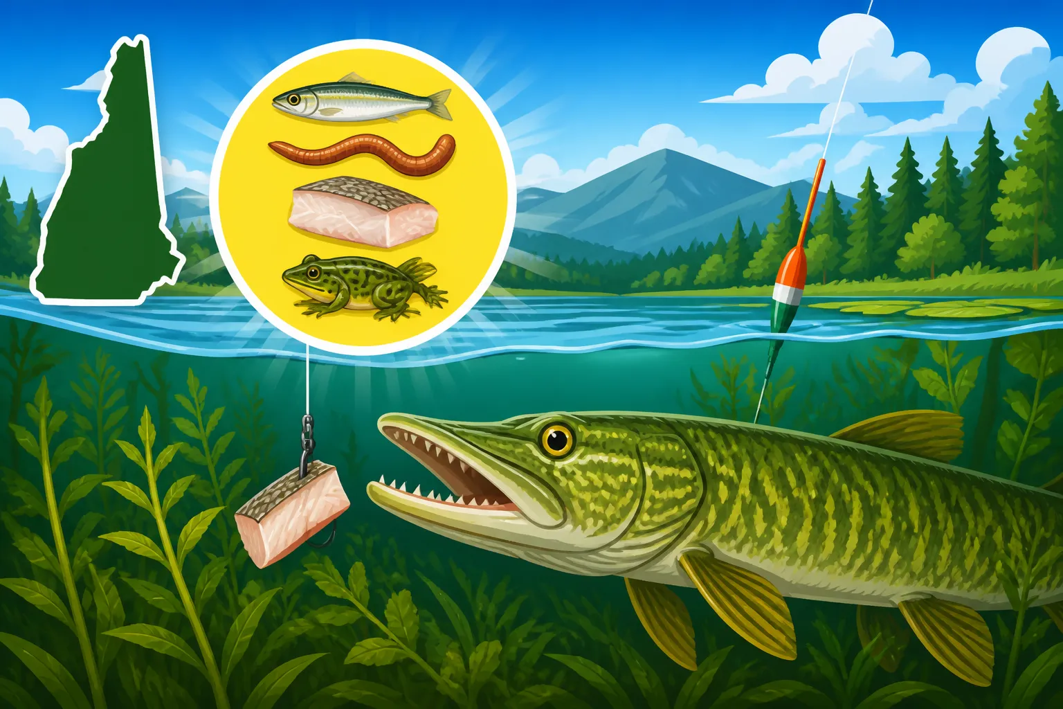 Best bait for chain pickerel in weed beds