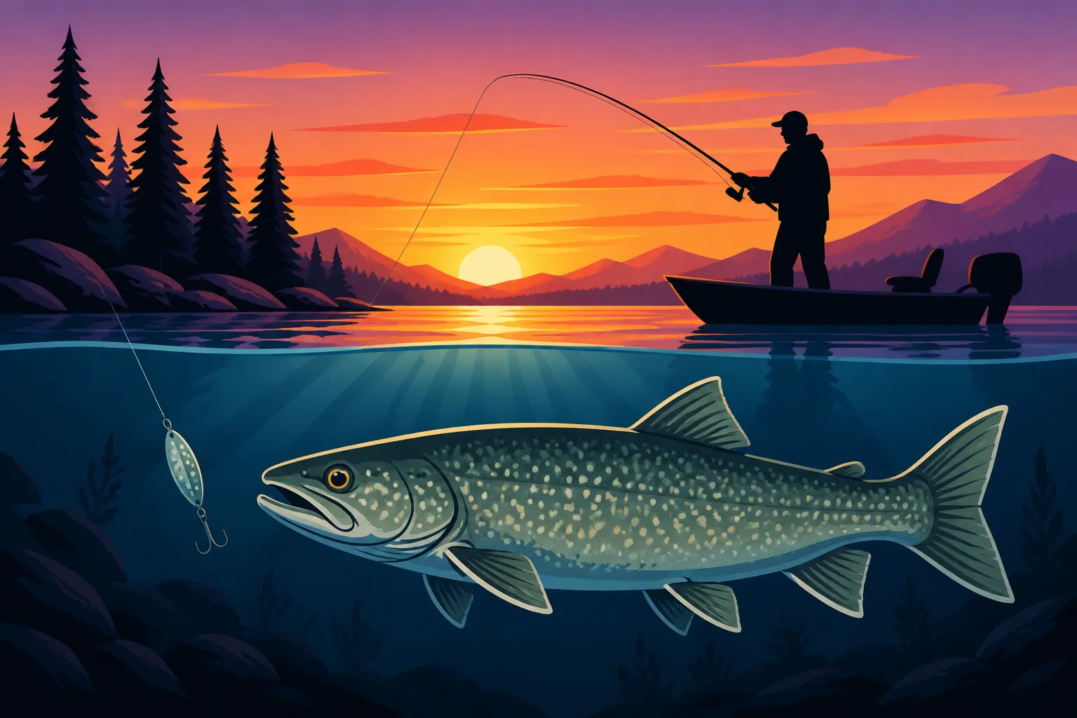 Best time to fish for lake trout at dusk