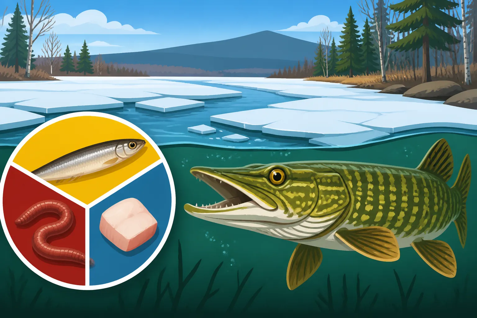 Best bait for chain pickerel at ice-out