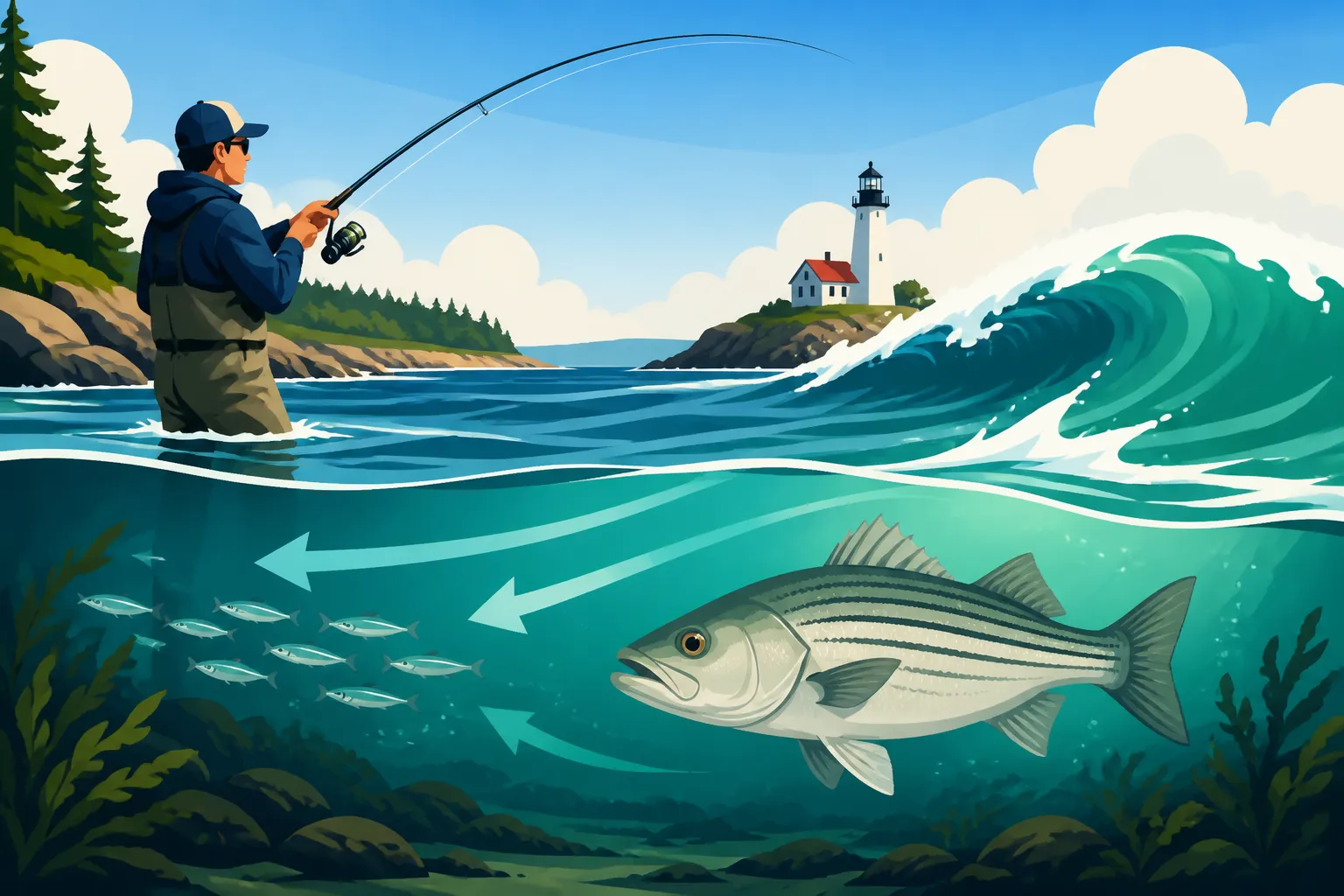 How to catch striped bass on the incoming tide