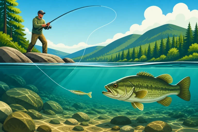 Best technique for sight fishing bass in clear water